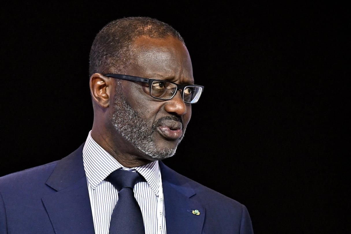 Le président du PDCI, Tidjane Thiam, à la 144e session du CIO à Costa Navarino, en Grèce, le 20 mars 2025. © Fabrice COFFRINI / AFP