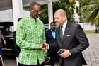 Tidjane Thiam et Jean-Luc Billon à la Maison du parti à Abidjan, le 14 mars 2024. © PDCI